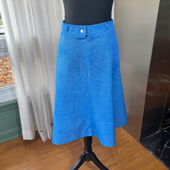 Vintage 1970s skirt, denim blue with white flecks, A-line, slight flare, 2 (XS) - Picture 4 of 8
